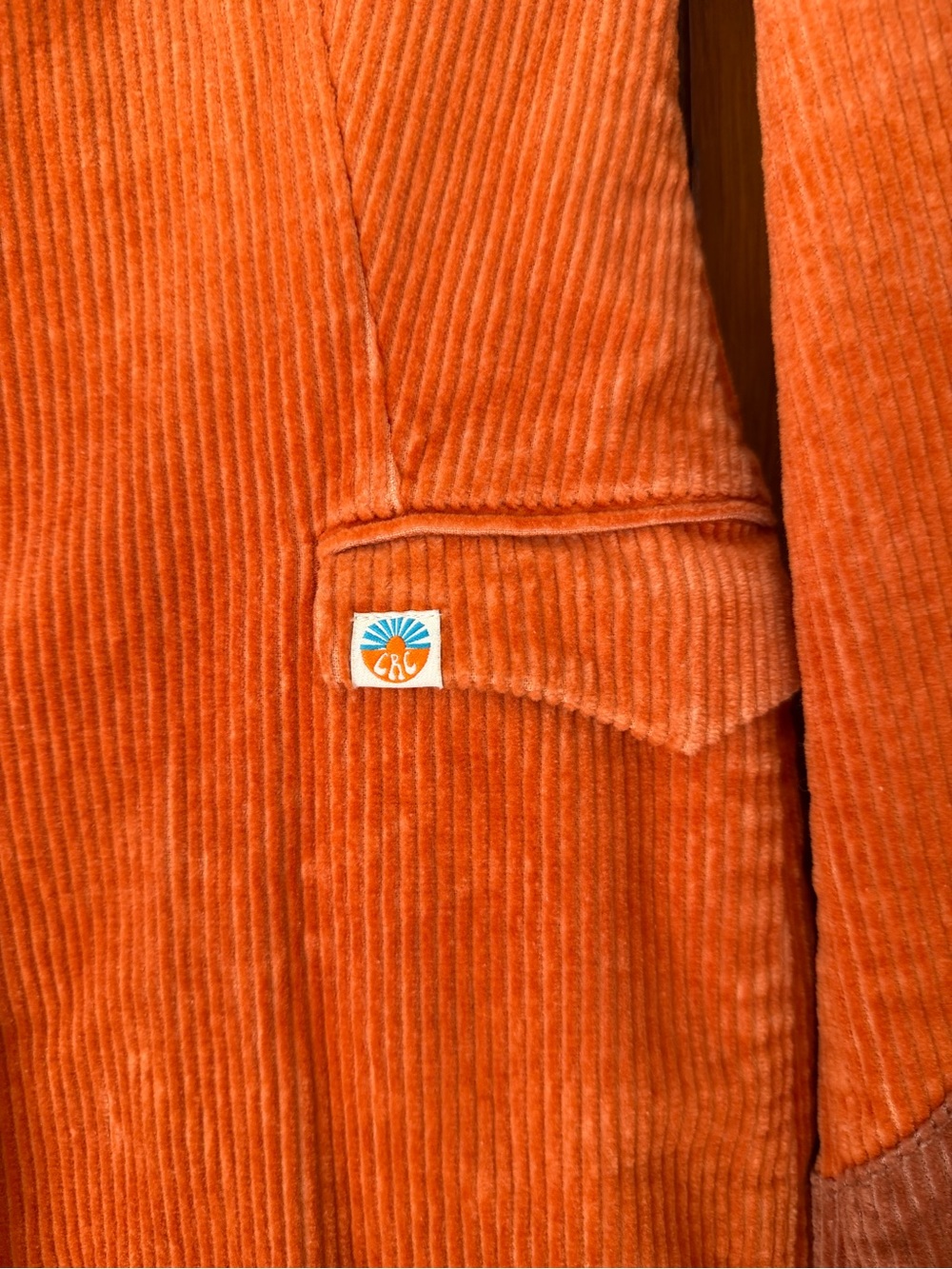 Arizona Designer-Rodeo Orange Corduroy Coat w/ Faux Fur Detachable Collar - Picture 6 of 13